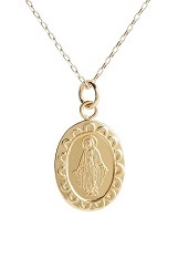 superb little miraculous medal charm baby necklace